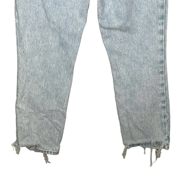 ABERCROMBIE & Fitch Mom Jeans 26 / 2 High Rise Raw Hem Acid Light Wash - Picture 6 of 8